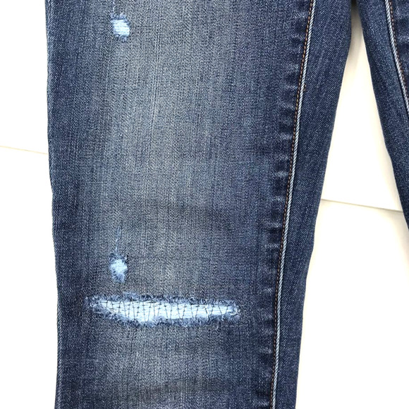 J. Crew Factory Distressed Jeans Patches Medium Wash Skinny Low Rise Sz 25 C7846 - Picture 7 of 9